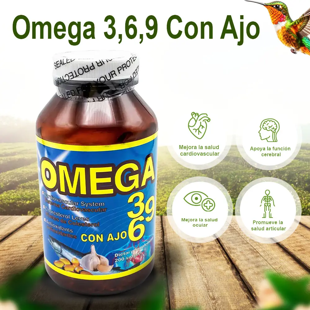 Suplemento Omega 369 con Ajo El Colibri