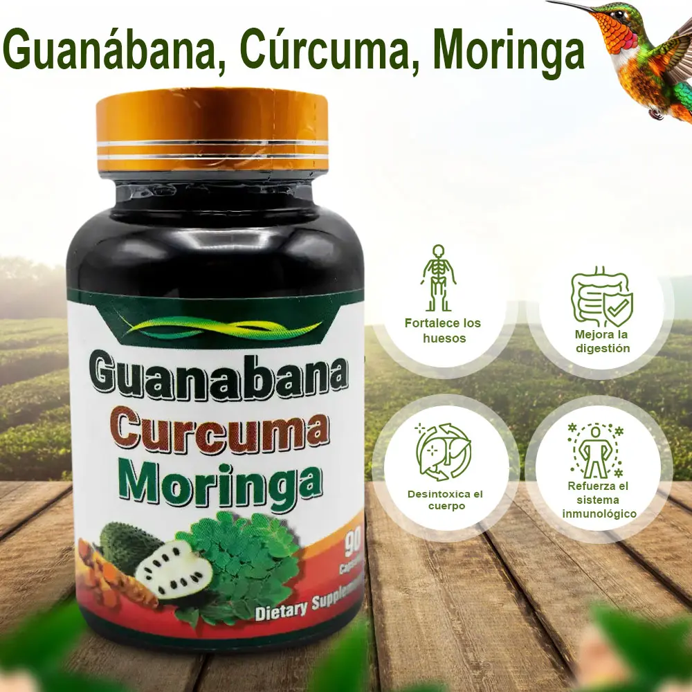 Suplemento Guanabana Curcuma Moringa El Colibri